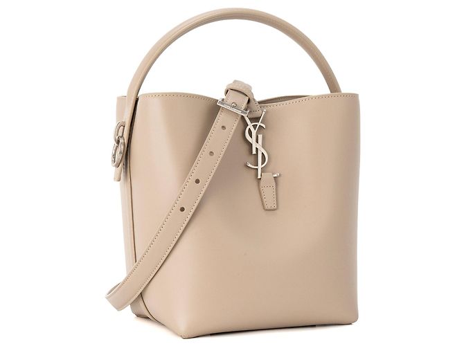 SAINT LAURENT - Borsa a tracolla 37 Small Saint Laurent in pelle liscia taupe Beige - vista 2
