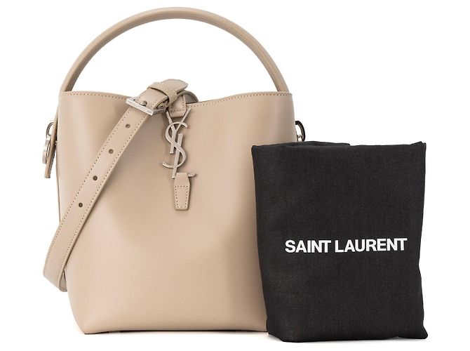 SAINT LAURENT - Borsa a tracolla 37 Small Saint Laurent in pelle liscia taupe Beige - vista 9