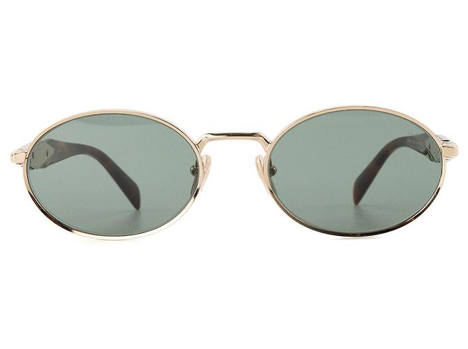Etiquette PRADA - Occhiali da sole Prada in metallo dorato e acetato marrone D'oro - vista 2