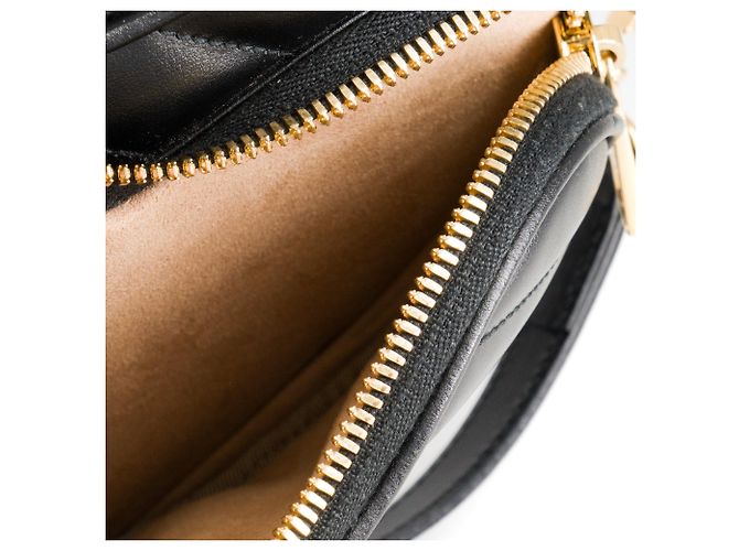 GUCCI - Borsa a tracolla GG Interlocking Heart Gucci in pelle nera liscia Nero - vista 8