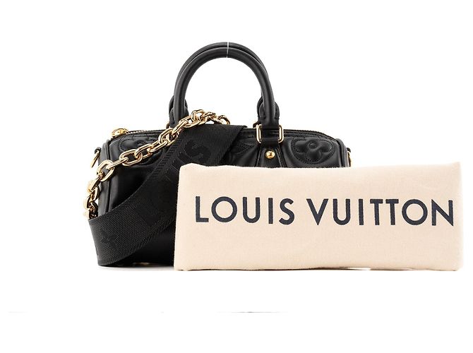 LOUIS VUITTON - Borsa a tracolla Papillon BB Bubblegram Louis Vuitton in pelle nera edizione limitata Nero - vista 7