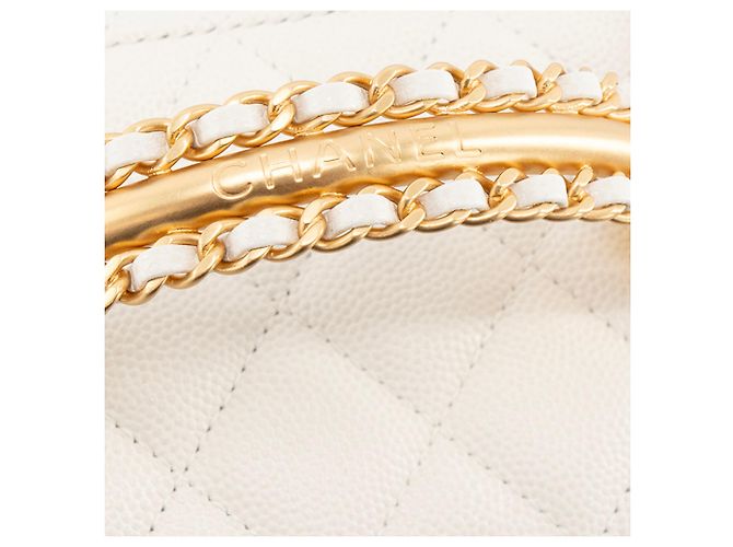 CHANEL - Borsa a Spalla Vanity Chanel in Pelle Caviar Bianca Bianco - vista 6