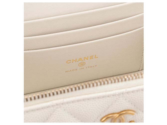 CHANEL - Borsa a Spalla Vanity Chanel in Pelle Caviar Bianca Bianco - vista 7