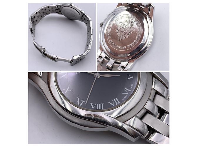 Gucci Edelstahl-Modell 5500 M Uhr mit Datumsanzeige in Schwarz Silber - Ansicht 3