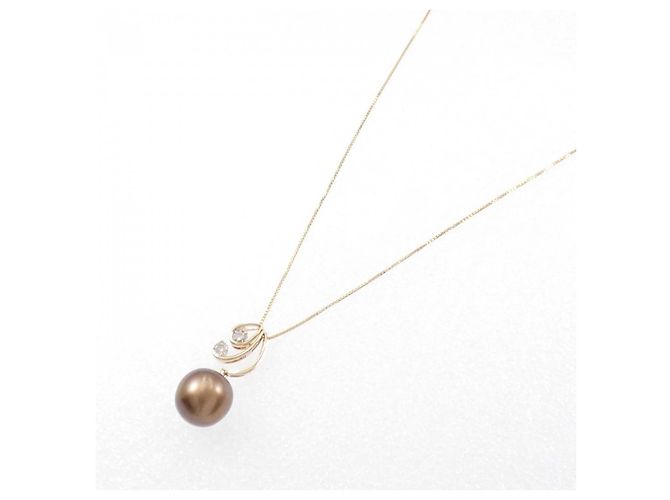 Autre Marque Collana 2 in 1 con perla nera e diamante Au750 Nero - vista 2