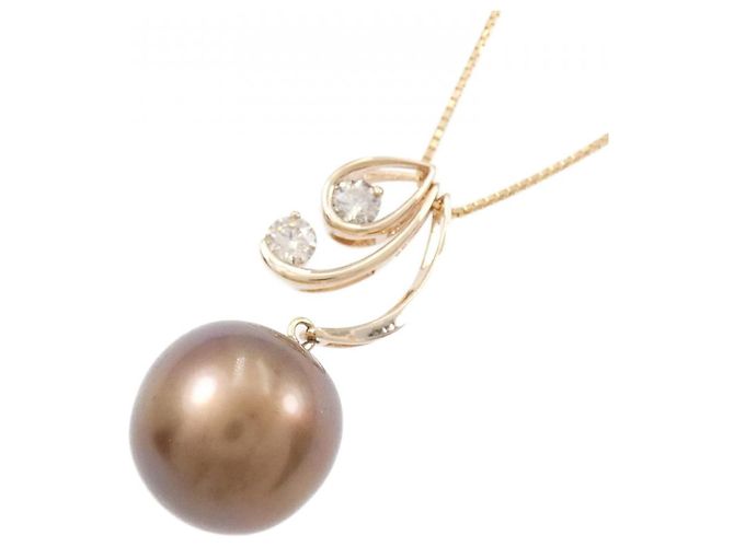 Autre Marque Collana 2 in 1 con perla nera e diamante Au750 Nero - vista 3