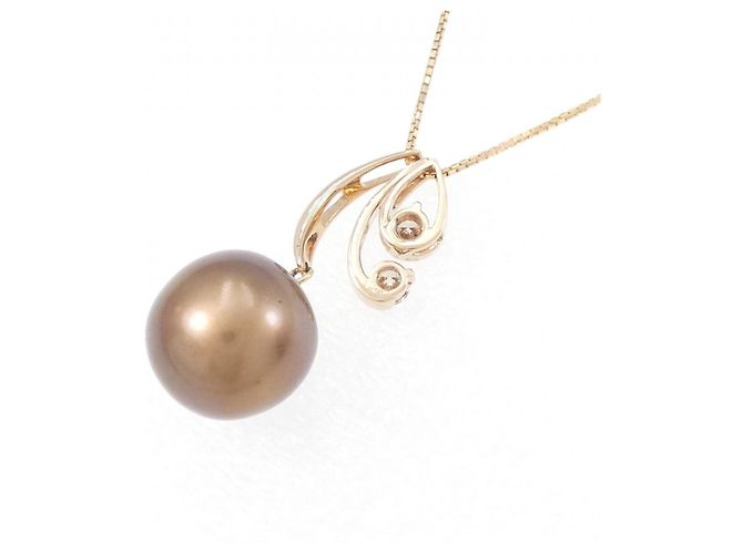 Autre Marque Collana 2 in 1 con perla nera e diamante Au750 Nero - vista 4