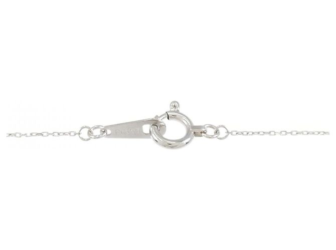Autre Marque Platinblumen-Diamant-Halskette PT900 PT850 Silber - Ansicht 5