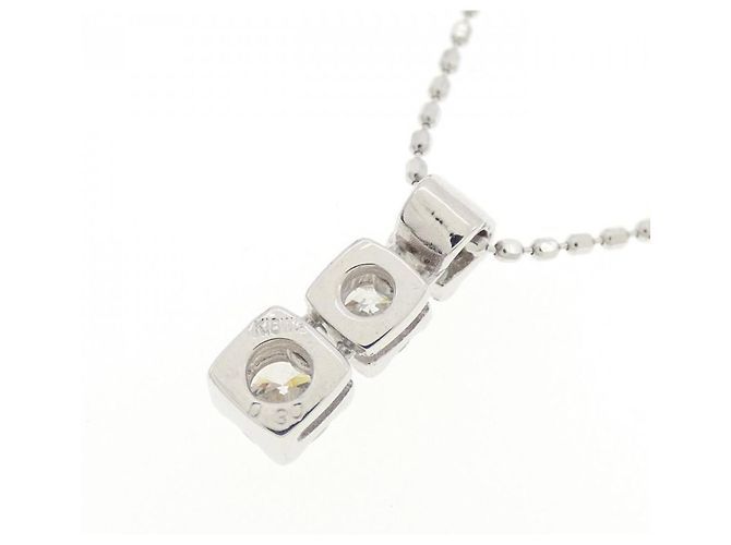 Autre Marque Collana con diamanti a tre pietre in oro bianco Au750 - vista 4