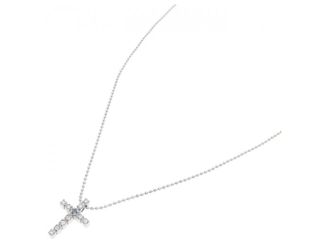 Autre Marque Collana con croce di diamante in oro bianco Au750 Argento - vista 2