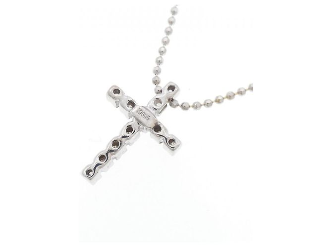 Autre Marque Collana con croce di diamante in oro bianco Au750 Argento - vista 4