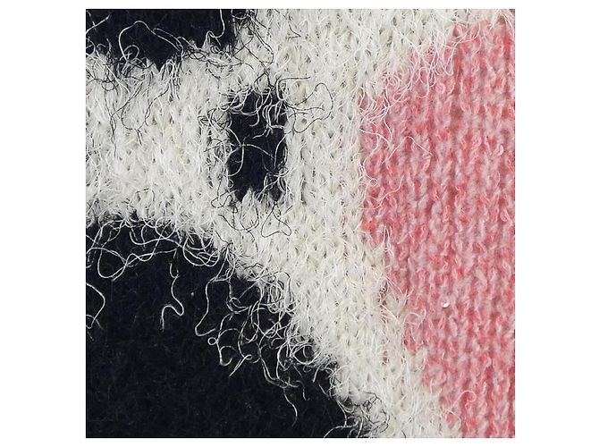 Top de cachemira de Chanel Negro Rosa Blanco - vista 8