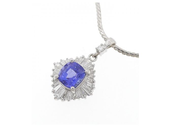Autre Marque Collana in diamante e tanzanite Pt850 Porpora - vista 3