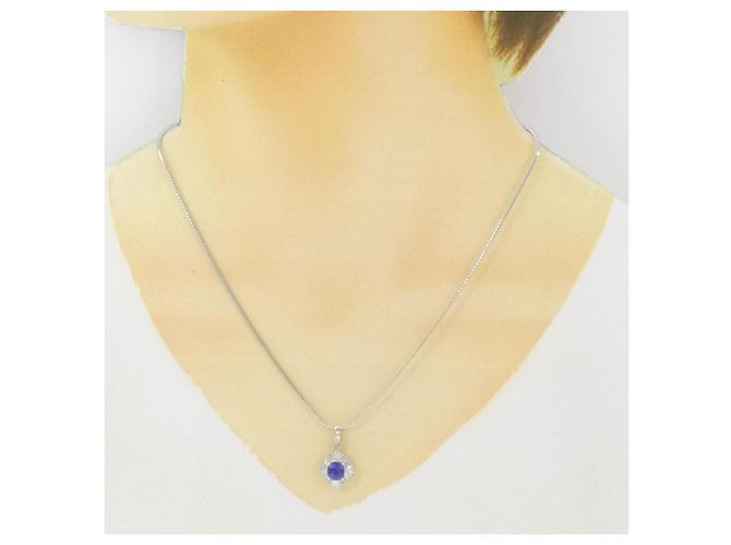 Autre Marque Collana in diamante e tanzanite Pt850 Porpora - vista 6