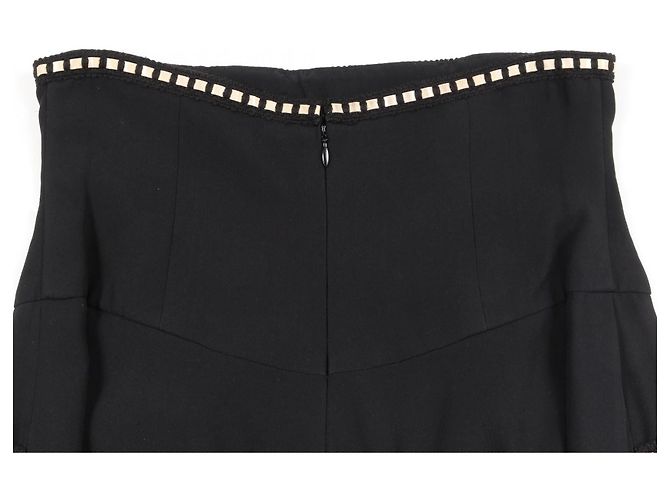 Timeless Chanel Camellia Knopf Wollseidenanzug Schwarz - view 6