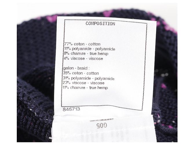 Timeless Gonna in cotone e nylon Chanel Coco Mark Blu Multicolore Blu navy - vista 4