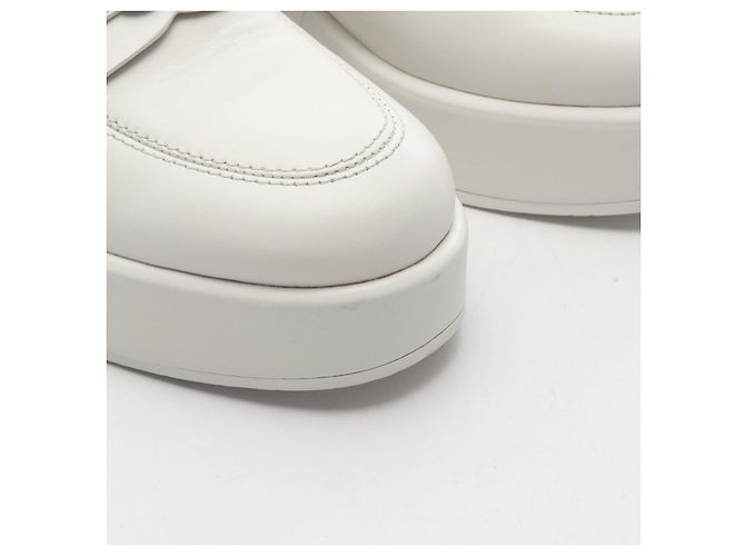 Timeless Chanel Leder-Loafer Weiß - Ansicht 9