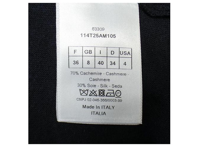 Malhas de seda e cashmere Christian Dior Azul Azul marinho - vista 3