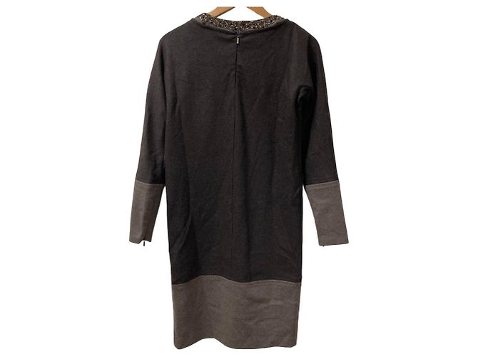 Max Mara Woll-Langkleid Braun - Ansicht 3