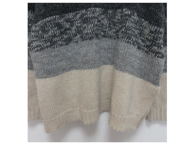 Autre Marque Weit geschnittenes Strickpullover mit Farbverlaufskante CLANE Braun Roh - Ansicht 5