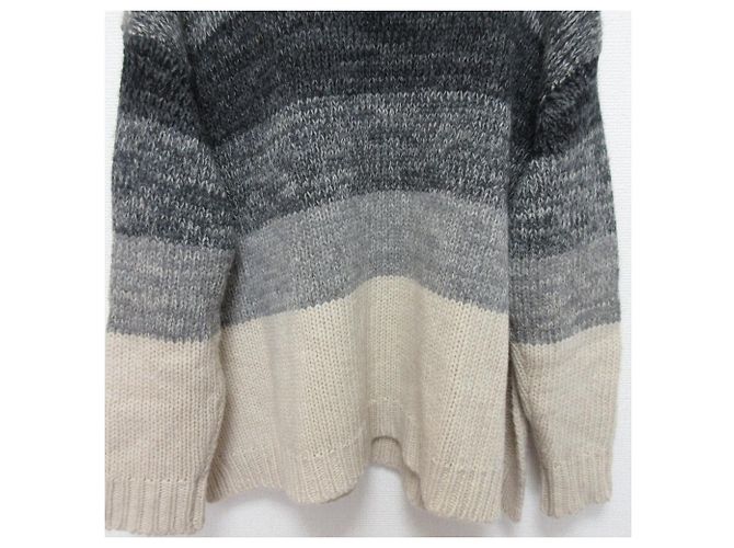 Autre Marque Weit geschnittenes Strickpullover mit Farbverlaufskante CLANE Braun Roh - Ansicht 6
