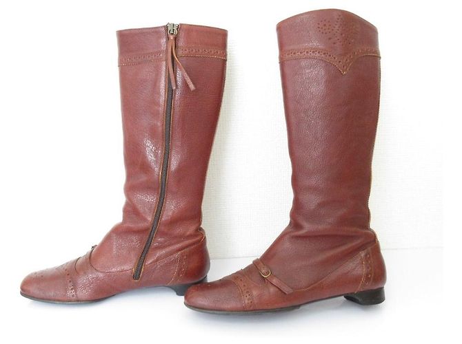 Autre Marque Botas Largas de Cuero TO&CO Castaño - vista 3