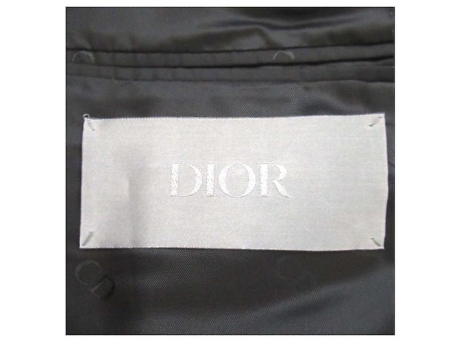 Abrigo largo cruzado de mezcla de seda Dior Homme Castaño - vista 11