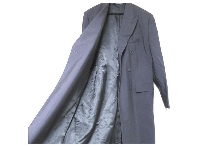 Abrigo largo cruzado de mezcla de seda Dior Homme Castaño - vista 4