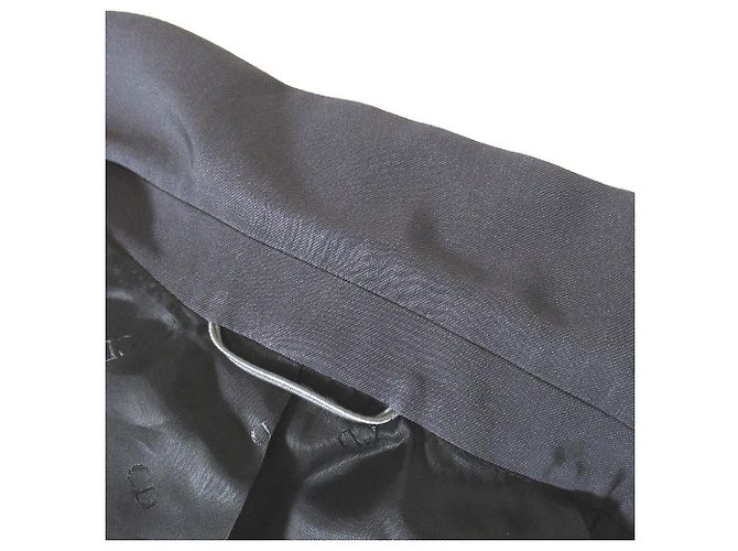 Abrigo largo cruzado de mezcla de seda Dior Homme Castaño - vista 6