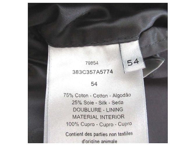 Abrigo largo cruzado de mezcla de seda Dior Homme Castaño - vista 9