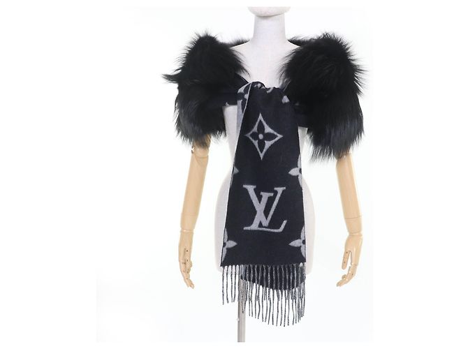 Sciarpa Reykjavik in pelliccia di volpe e cashmere Louis Vuitton Nero - vista 2