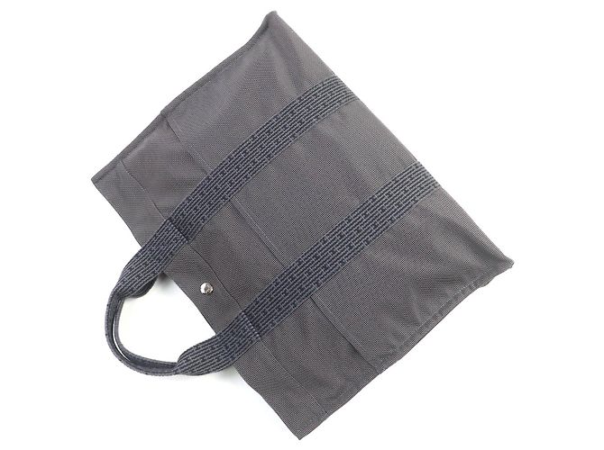 Hermès Her Line Canvas Tote Bag Grau - Ansicht 7