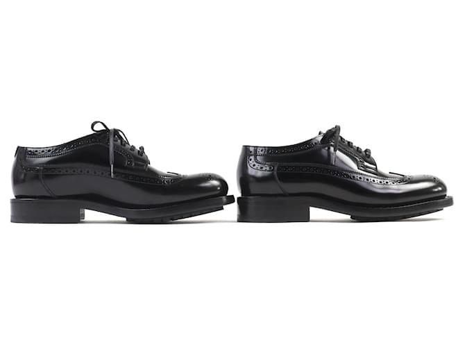 Céline Scarpe Derby in pelle Celine Nero - vista 4
