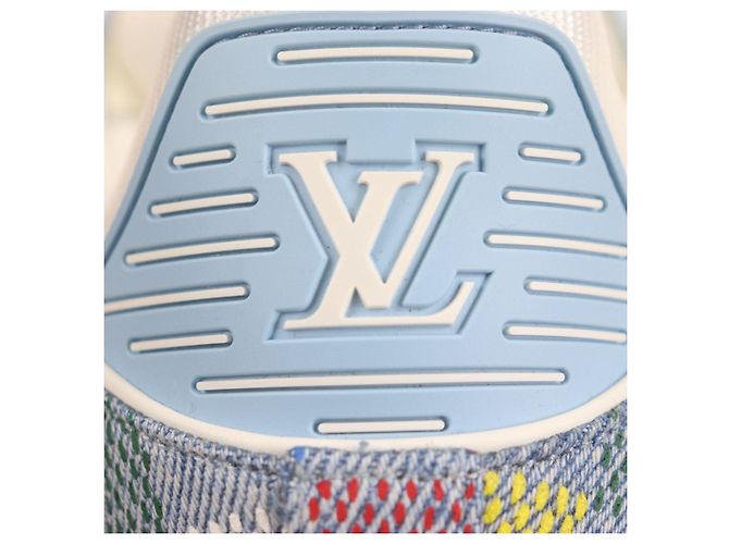 Sneakers basse Louis Vuitton Trainer Blu Blu chiaro - vista 11