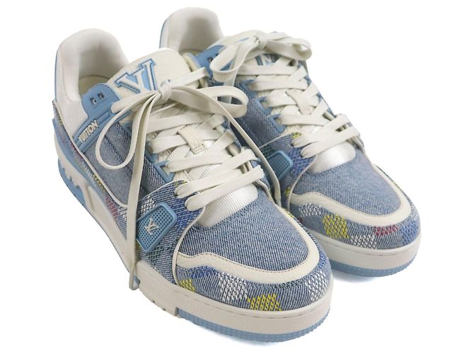 Sneakers basse Louis Vuitton Trainer Blu Blu chiaro - vista 3