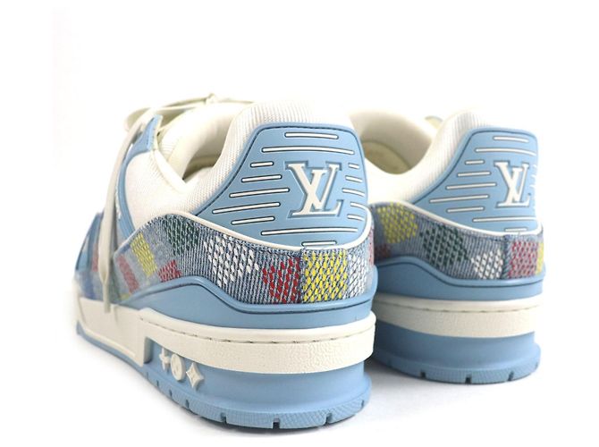 Sneakers basse Louis Vuitton Trainer Blu Blu chiaro - vista 4