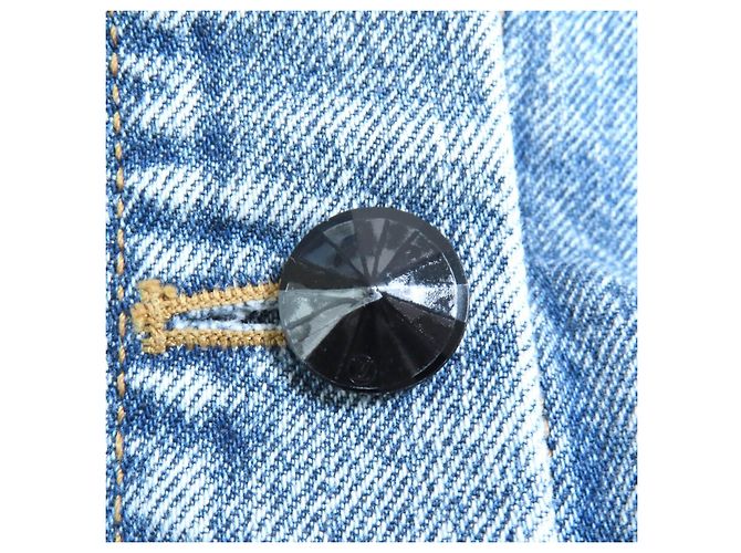 Vestido de algodón denim con acentos de terciopelo Louis Vuitton Azul - vista 6
