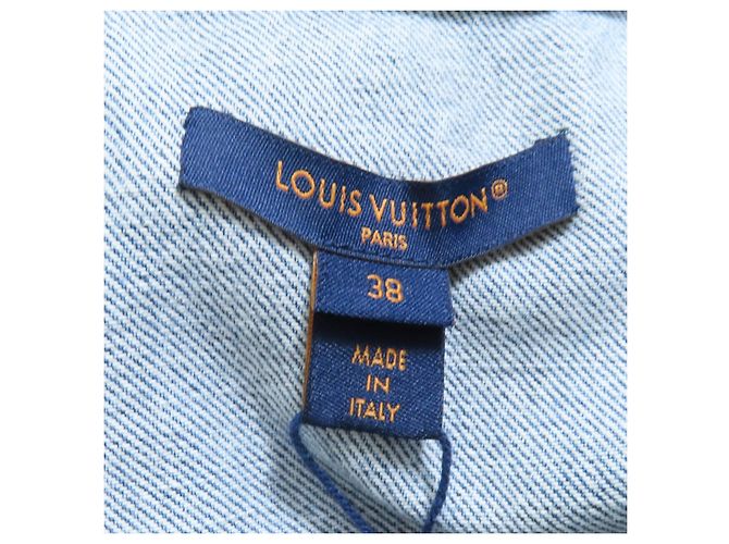 Vestido de algodón denim con acentos de terciopelo Louis Vuitton Azul - vista 8