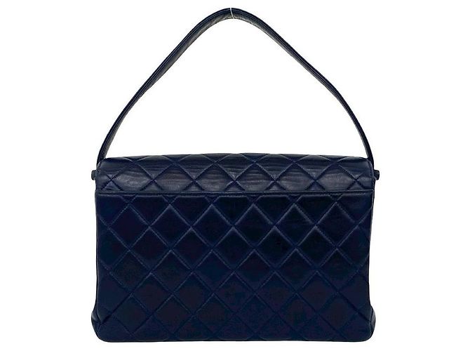 Chanel Handtasche aus gestepptem Lammleder Blau Marineblau - Ansicht 5