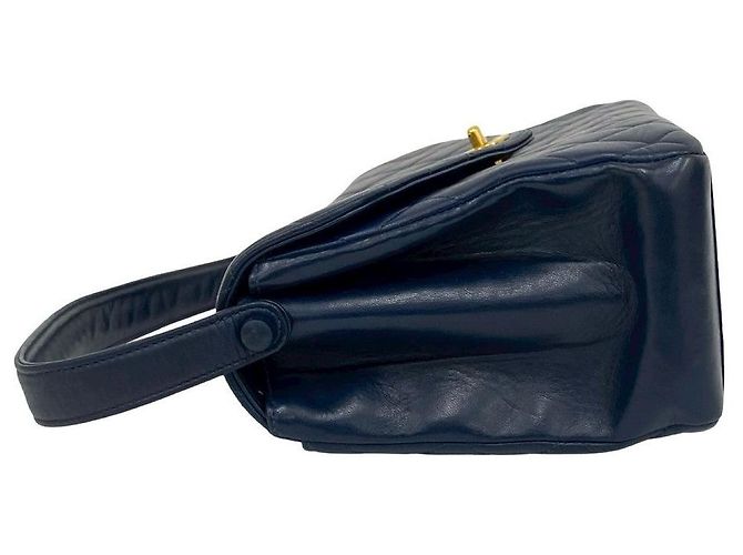 Chanel Handtasche aus gestepptem Lammleder Blau Marineblau - Ansicht 7