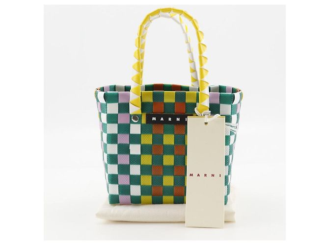 Marni Woven Micro Basket Handtasche aus Polypropylen Mehrfarben Grün - Ansicht 11