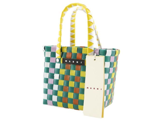 Marni Woven Micro Basket Handtasche aus Polypropylen Mehrfarben Grün - Ansicht 2