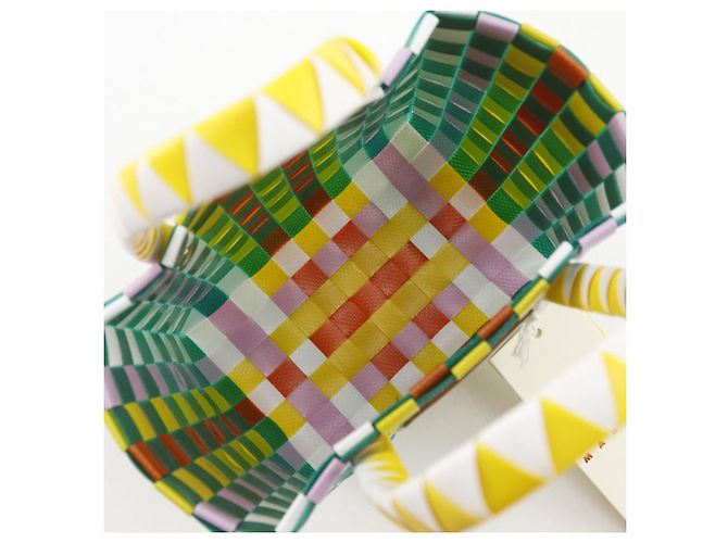 Marni Woven Micro Basket Handtasche aus Polypropylen Mehrfarben Grün - Ansicht 6