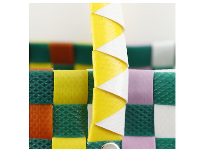 Marni Woven Micro Basket Handtasche aus Polypropylen Mehrfarben Grün - Ansicht 7