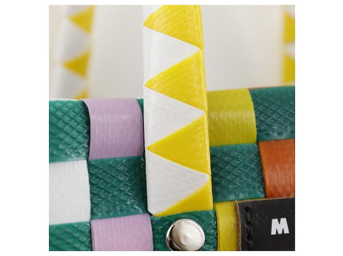 Marni Woven Micro Basket Handtasche aus Polypropylen Mehrfarben Grün - Ansicht 9