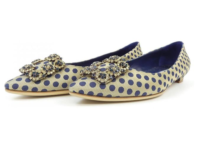 Scarpe Flat Manolo Blahnik D'oro - vista 3