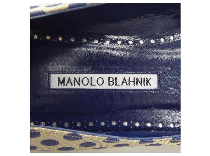 Scarpe Flat Manolo Blahnik D'oro - vista 6