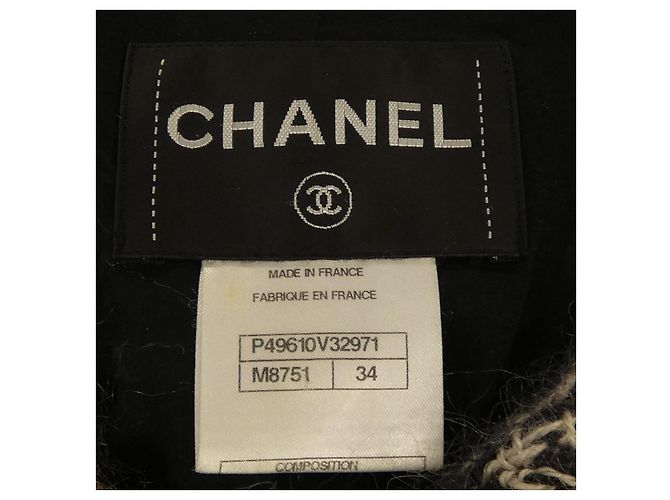 Timeless Abrigo de lana Chanel Negro Blanco - vista 4