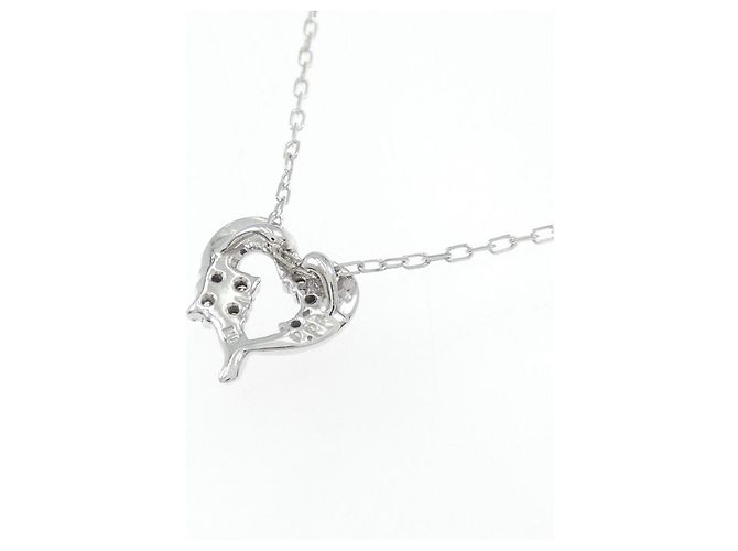 Autre Marque K10 Weißgold-Diamant-Halskette Silber - Ansicht 4