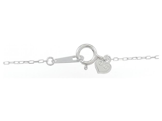 Autre Marque K10 Weißgold-Diamant-Halskette Silber - Ansicht 5